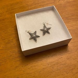 Silver starfish earrings